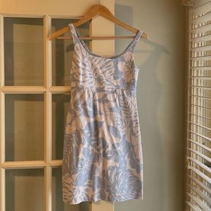 Tommy Bahama blue & white tropical Hawaiian dress